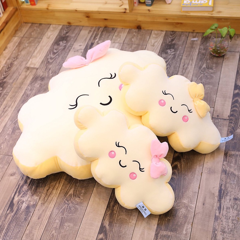 Bantal Plush Ekspresi Awan Kartun Kreatif Dan Menggemaskan Untuk Dekorasi Dan Waktu Nap