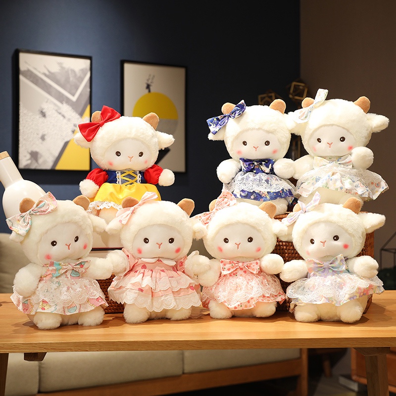 33 Cm/23 cm Dressed Lamb Plush Toy Sheep Princesses Plushie Bantal Lembut Gadis Hadiah Boneka Anak