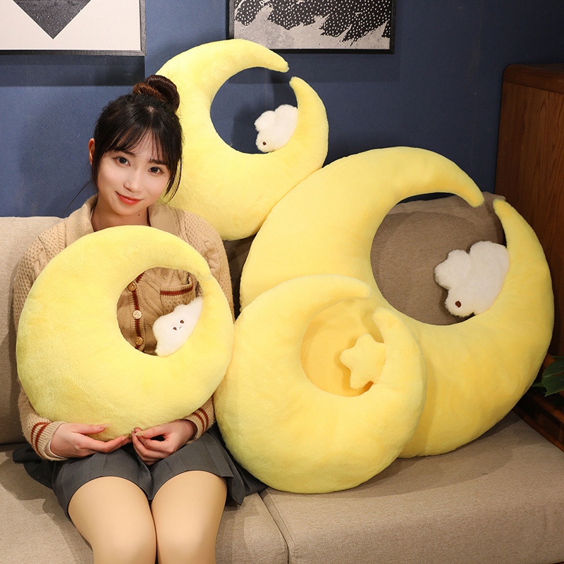 80 Cm/45 cm Bulan Awan Mainan Mewah Kelinci Boneka Boneka Gadis Bantal Sofa Cushion Dekorasi Rumah