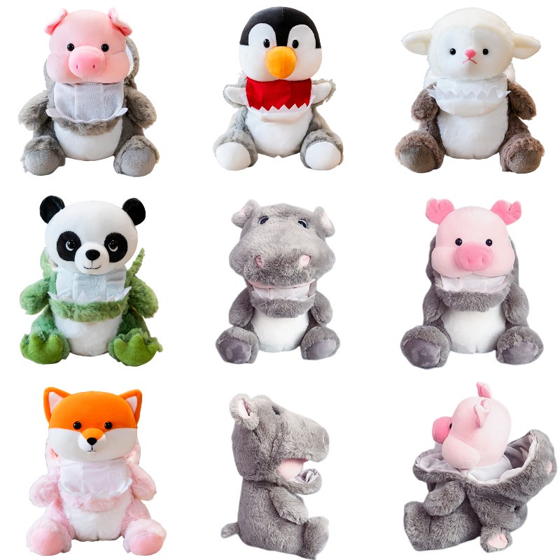 Cross-dressing Animal Lucu Mainan Mewah Pinguin Rubah Pretender Boneka Hadiah Ulang Tahun