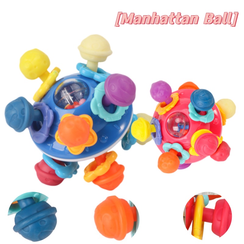 Vibrant Colours Baby Sensory Space Flying Saucer Mainan Grabber Tangan