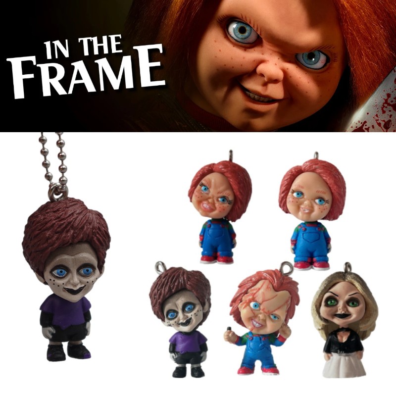 Boneka Gantungan Kunci Chucky Film Lifelike Set 5pcs Patung PVC Posable