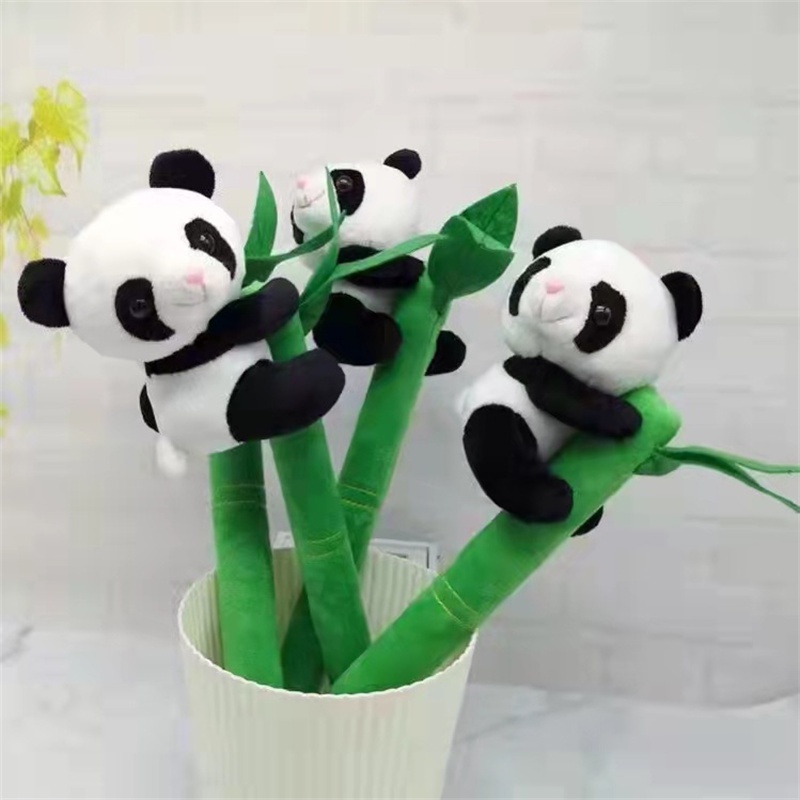 Mainan Boneka Anak Panda Plushie Bambu Hijau Lembut Dan Cuddly