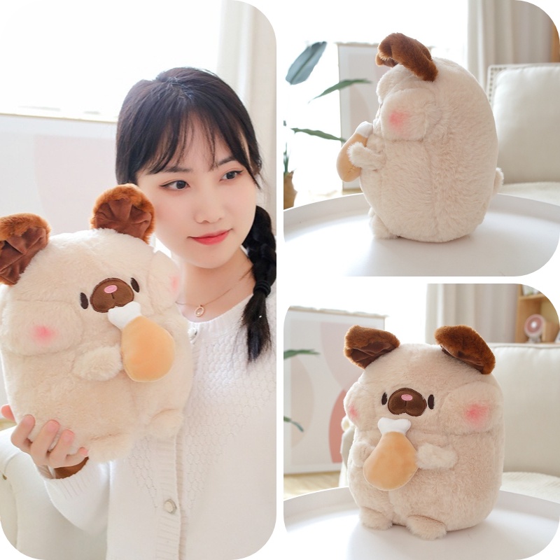 Mainan Anjing Fluffy Plush Dengan Kaki Ayam Adorable Home Decor 30cm