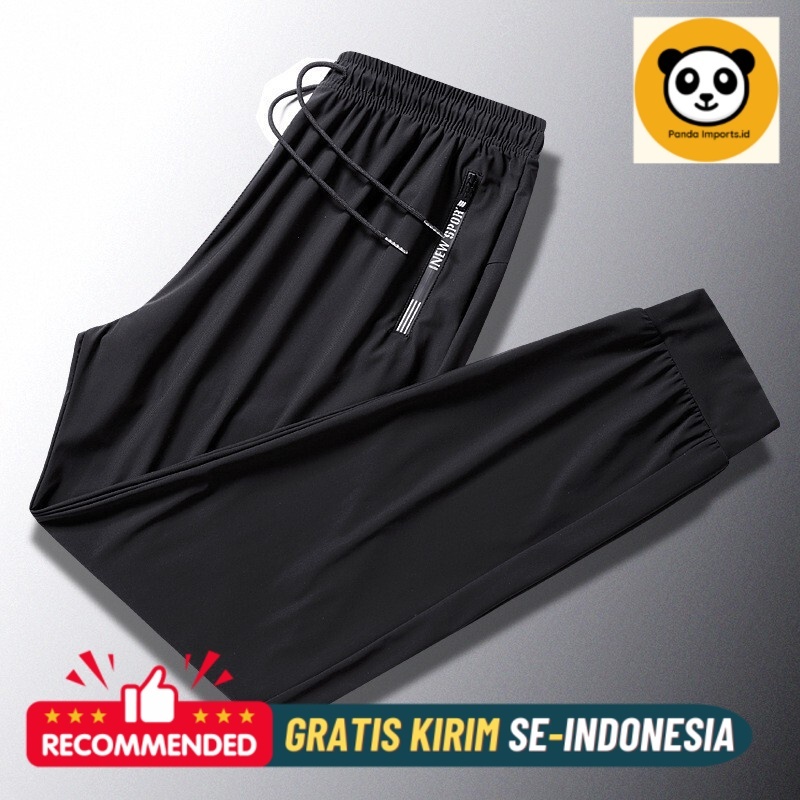 Pakaian Olahraga Pria Ice Silk Pants Men's Thin Summer Quick Dried Sports Casual Pants Men's Mesh Lo