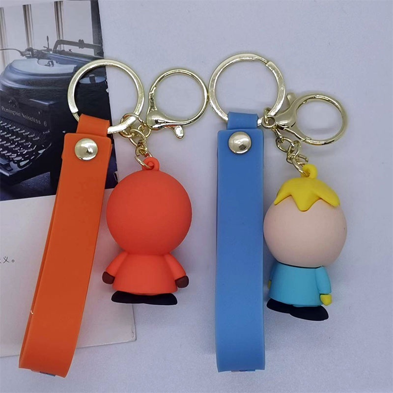 South Park Kunci Gesper Tas Liontin Gantungan Kunci Mobil Aksesori Dekorasi PVC