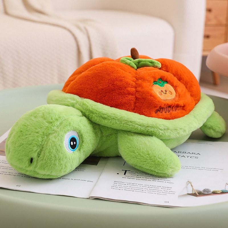 Plush Persimmon Turtle Bergaya Kartun Ideal Untuk Anak-Anak Dan Kolektor Mainan Kura