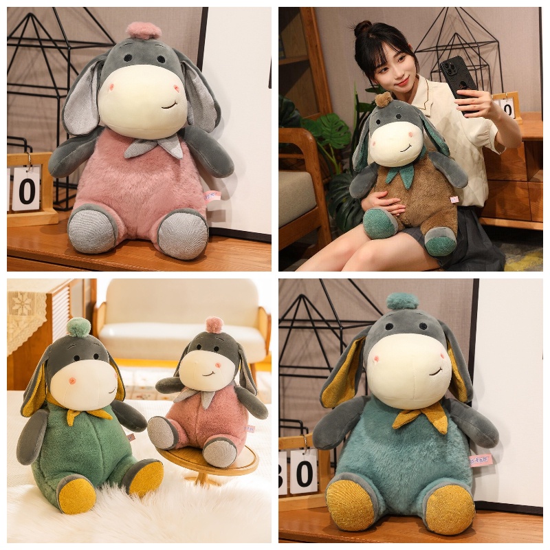 Boneka Plush Keledai Kualitas Premium, Tersedia Banyak Warna Dan Tinggi, Ideal Untuk Hadiah Dan Hiasan Anak Muda Dewasa Dan Anak.