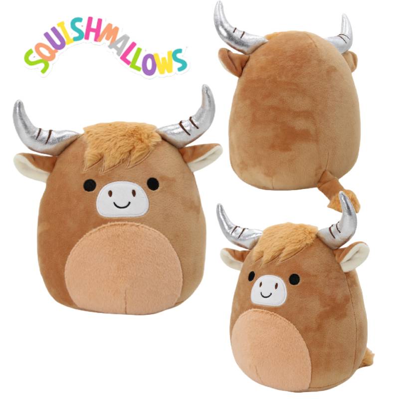 Squishmallow Boneka Plush Sapi Dataran Tinggi Squishy Boneka Lembut Hadiah Mainan Hewan