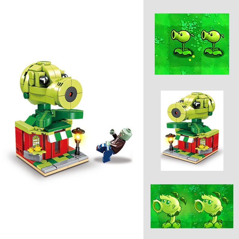 Plants Vs Zombies Puzzle Blok Bangunan Partikel Mainan Set Anak Teman Hadiah