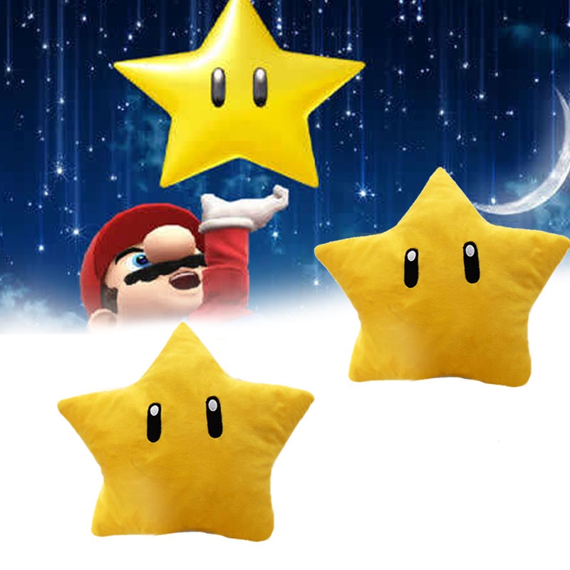 30 cm Super Mario Yellow Star Mainan Mewah PP Katun Nap Bantal Dekorasi Huggable