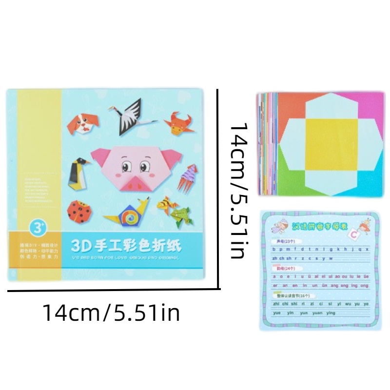 Set Seni Lipat Kertas Anak 3D DIY Motif Gaya Hidup Hewan Edukasi Dini