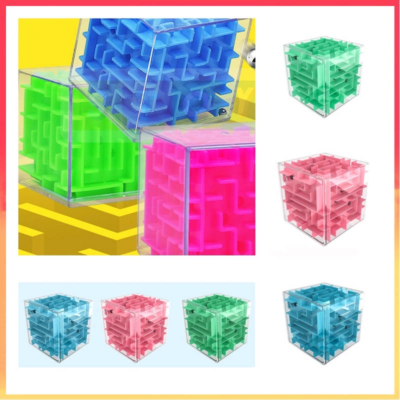 3d Magic Cube Puzzle Maze Ball Tahan Jatuh Mainan Edukasi Kecerdasan