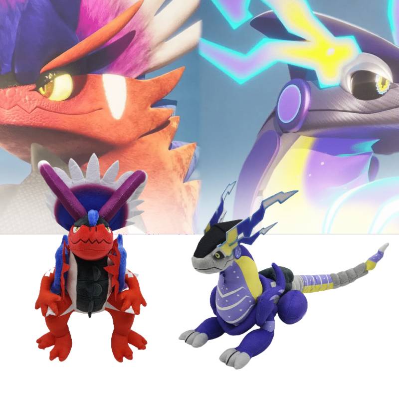 Serta Scarlet Pokemon Violet's Koraidon Dan Miraidon 30cm Mainan Mewah Tinggi