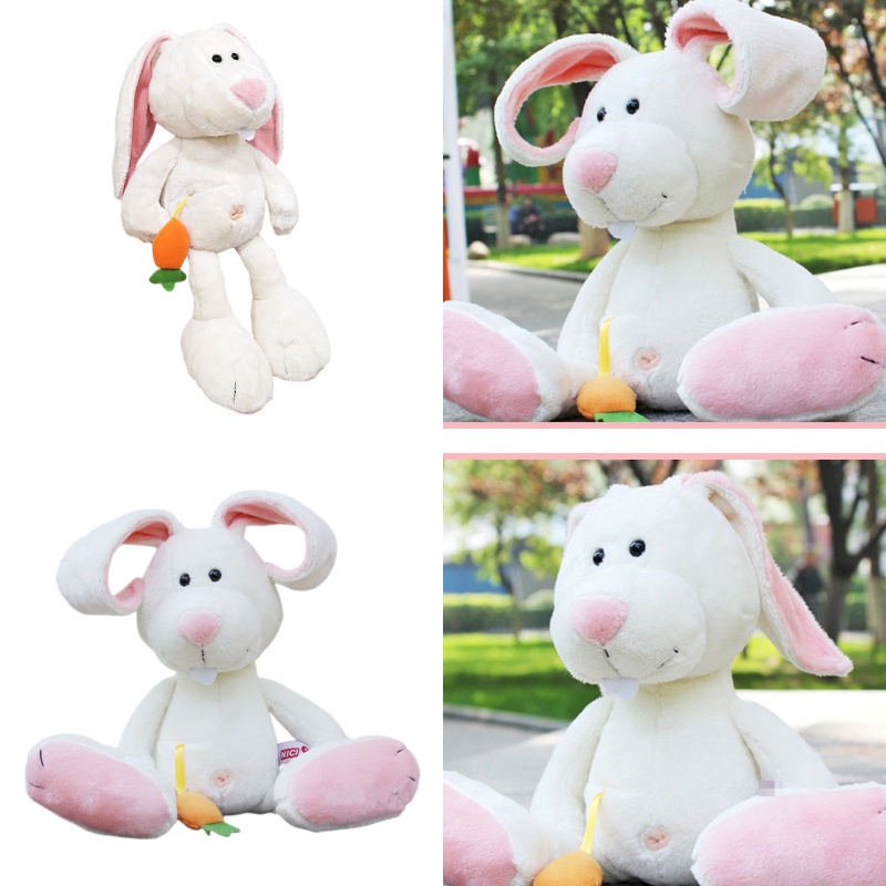 Boneka Lovely Rabbit Animal Dengan Wortel, Telinga Panjang Dan Bulu Lembut Untuk Dan Anak Perempuan