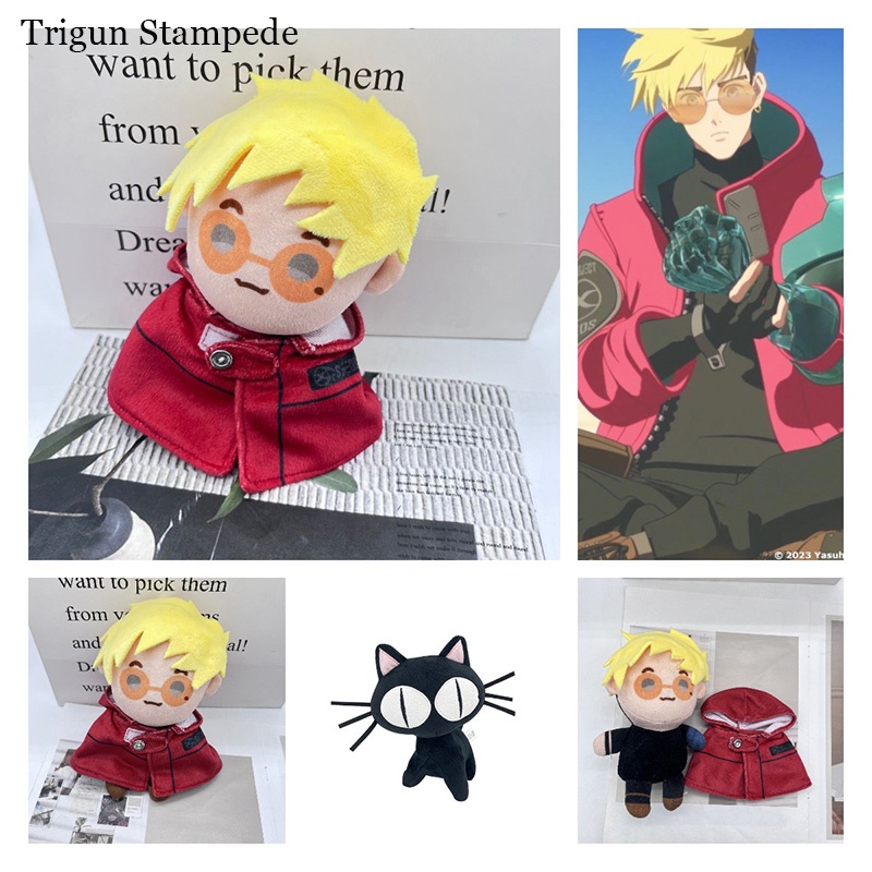 And Soft Cuddly Trigun Stampede Kuroneko Cat Plush Pendek Kain Mewah Untuk Remaja Cocok