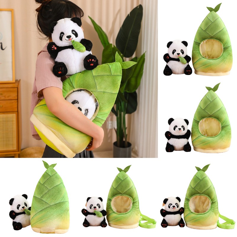 Bamboo Panda Plush Stuffed Animal Toy Dengan Tas Ransel Hadiah Yang Sempurna Untuk Pecinta Anak Dan Panda