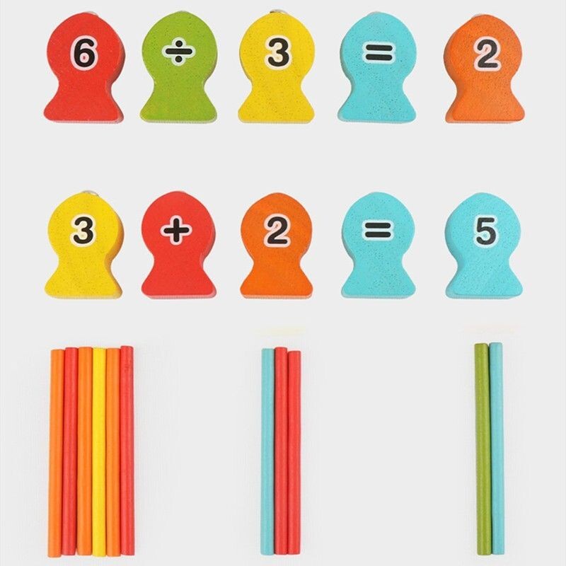 Mainan Hitung Angka Sortiran Mainan Anak Magnet Mancing Kayu