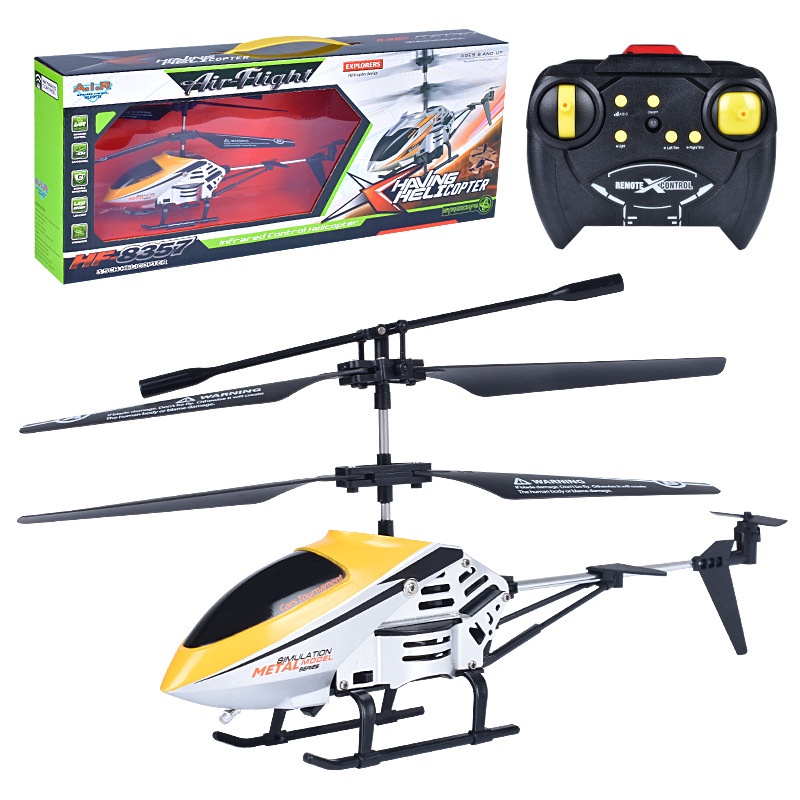 Mainan Lampu Helikopter Remote Control Tubuh Paduan Tahan Lama Pengisian USB Hadiah Anak