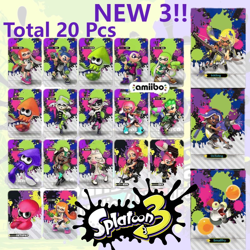 Splatoon3 Jet Warrior Amiibo Card Set Wajib-have Aksesori Untuk Setiap Pemain Splatoon Yang Serius