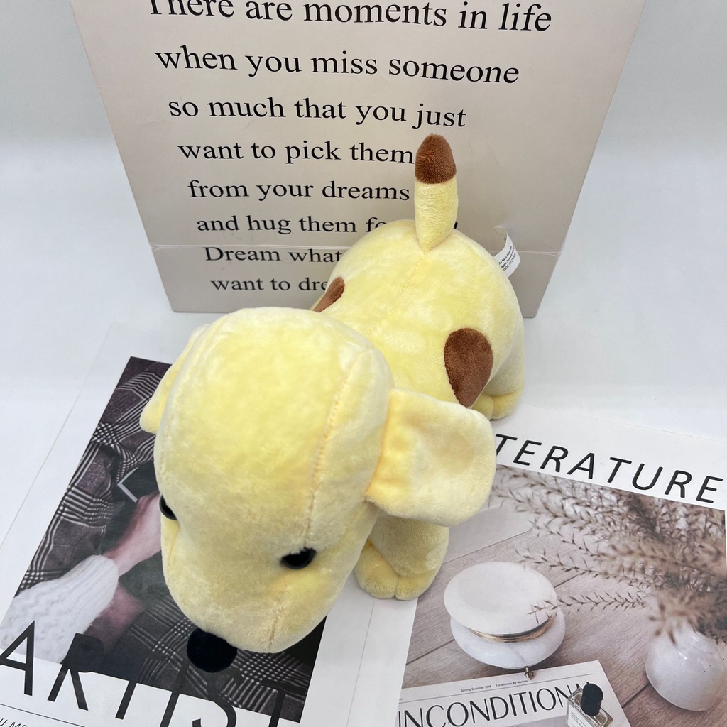 7.87in Spot Standing Anjing Kuning Boneka Mainan Hewan Boneka Mewah Hadiah Dekorasi Rumah