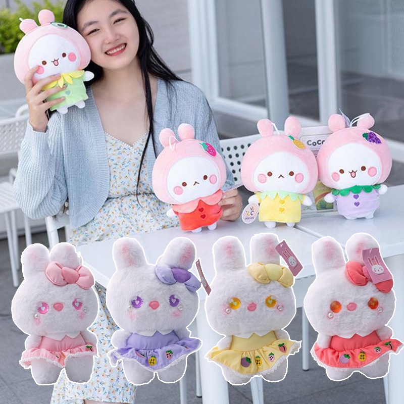 9in Lucu Buah Kelinci Boneka Plush Boneka Lembut Bantal Peluk Hadiah Plushie