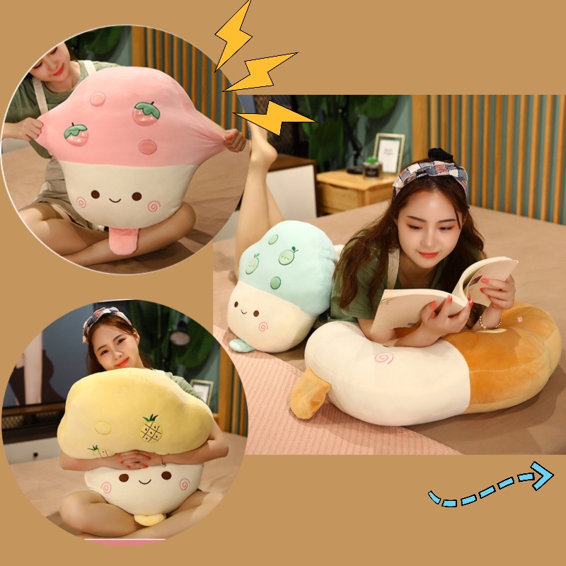 Ice Cute Cream Throw Pillow Plush Doll PP Cotton Isi Hadiah Bantal Santai