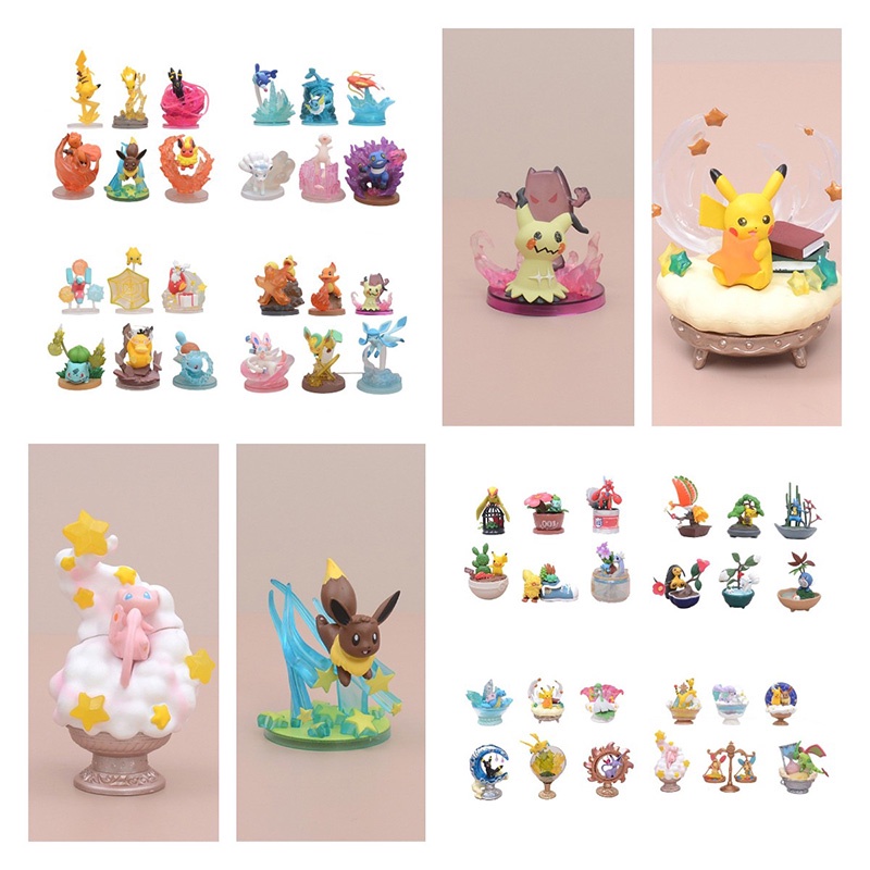 Set Figur Pvc Seri Pokemon Elf Warna Warni Di Box Pajangan, Bagus Untuk Kolektor