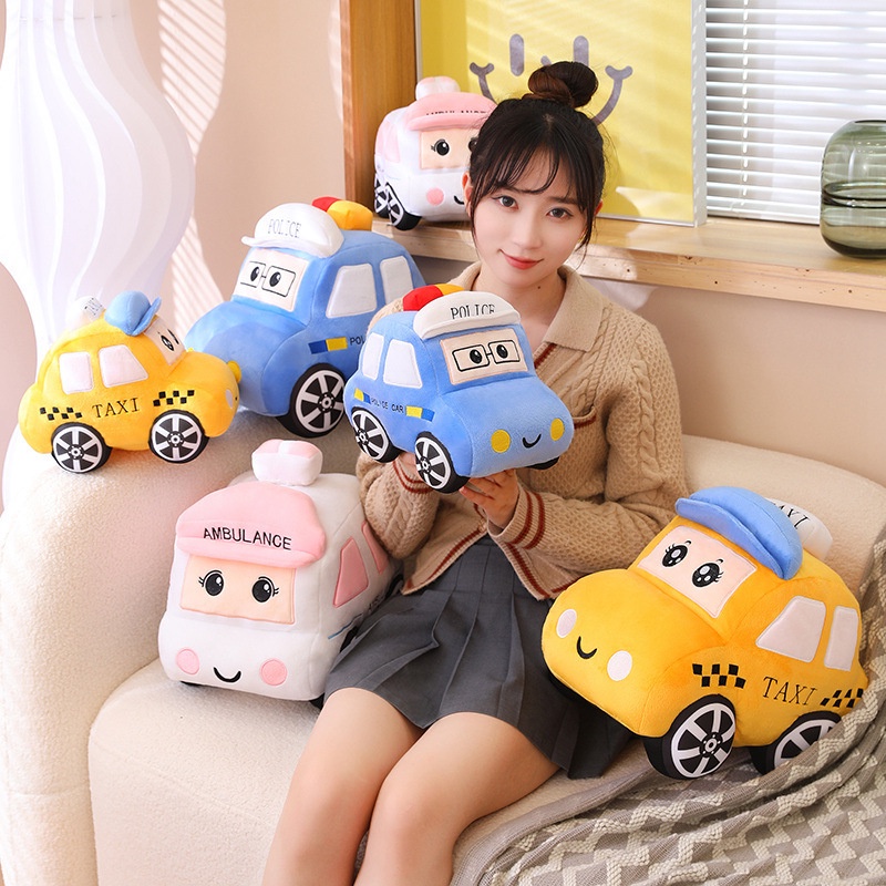 40 Cm/30 cm Kartun Mobil Bantal Mainan Ambulance Taksi Police Car Lembut Huggable Boys 30 cm 40 cm