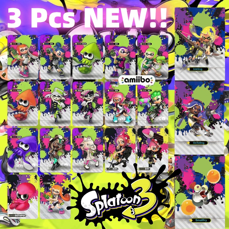 Splatoon3 Jet Warrior Amiibo Card Set Wajib-have Aksesori Untuk Setiap Pemain Splatoon Yang Serius