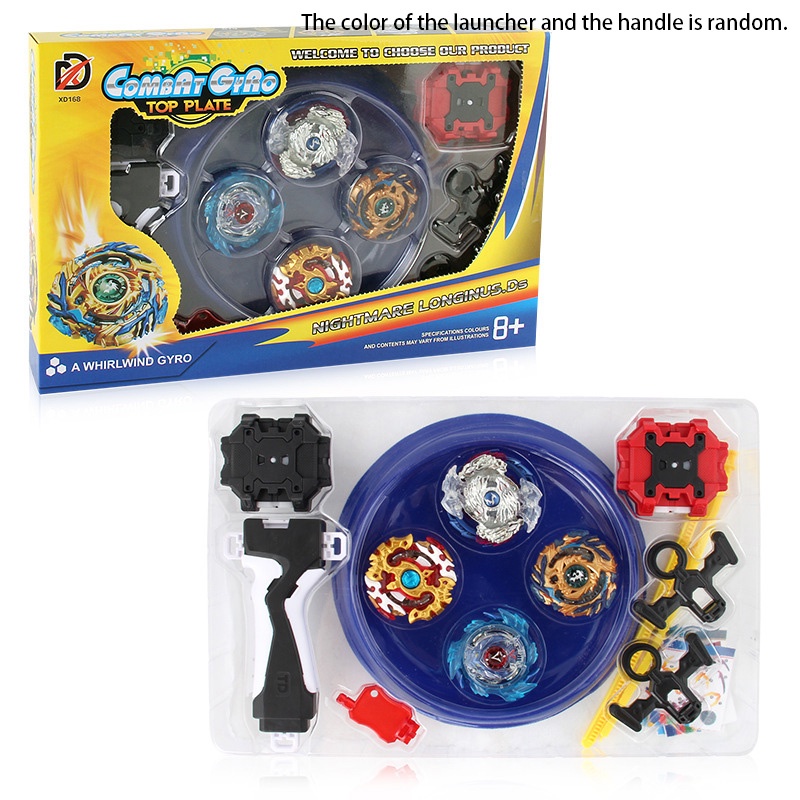 Xd168-6a Beyblade God Series Set 4atasan Alloy Berkualitas Tinggi, Peluncur Dua Arah, Pegangan Plat Pertempuran Cocok Untuk Bermain Bersaing