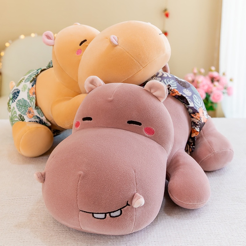 Fluffy Hippopotamus Plushie, Cocok Untuk Nap Time, Berkualitas Dan Tahan Lama, 55cm