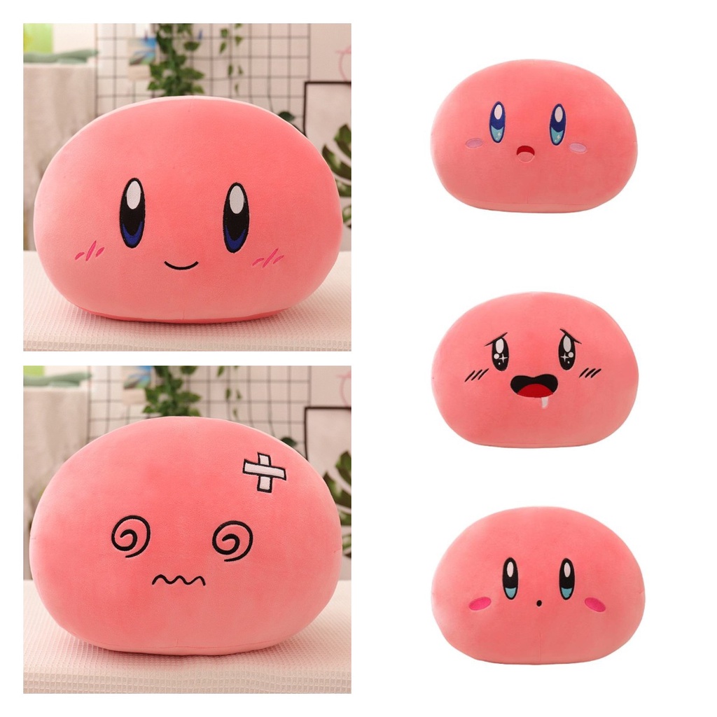 Kirby Inspired Short Plush Sleeping Cushion Lembut Dan Menggemaskan Plushie Untuk Anak Perempuan Dan Anak-Anak Bagus Untuk Dekorasi Kamar