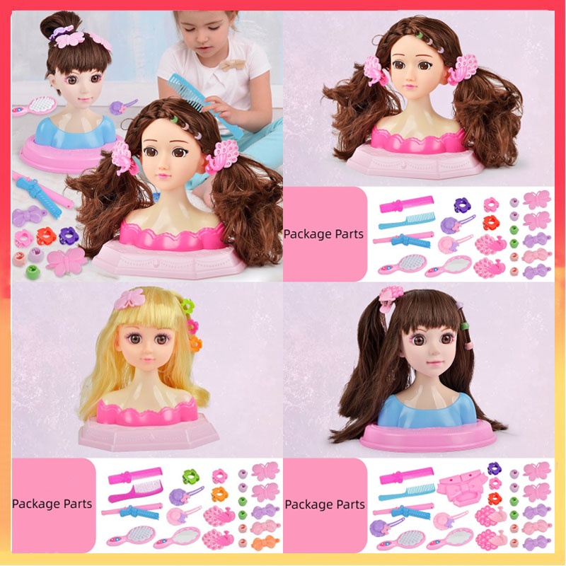 Setengah Tubuh Simulasi Boneka Barbie Make up Rambut Dikepang Putri Bermain Rumah Mainan