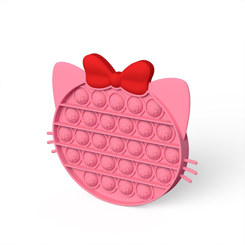 Pop Fidget Its Toys Pad Game Penghilang Stress Terbaru Desain Kucing Pink Menggemaskan