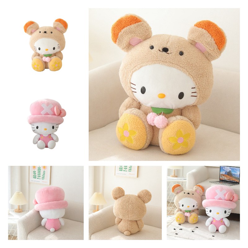 Mainan Plush Kucing Katie Lembut Dan Dapat Di Peluk Untuk Anak Perempuan, Desain Kelopak 40cm, Bahan Plush Pendek