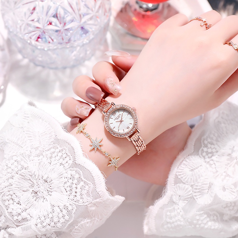 Jam Tangan Wanita New Lola Rose Watch Women's Full Sky Star Set with Diamonds Simple Temperament Sma