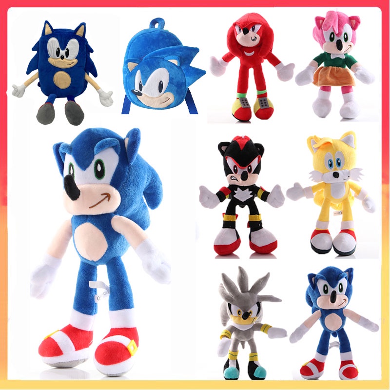 40cm Sonic The Hedgehog Shadow Amy Rose Knuckle Tail Mainan Mewah Boneka Boneka Lembut