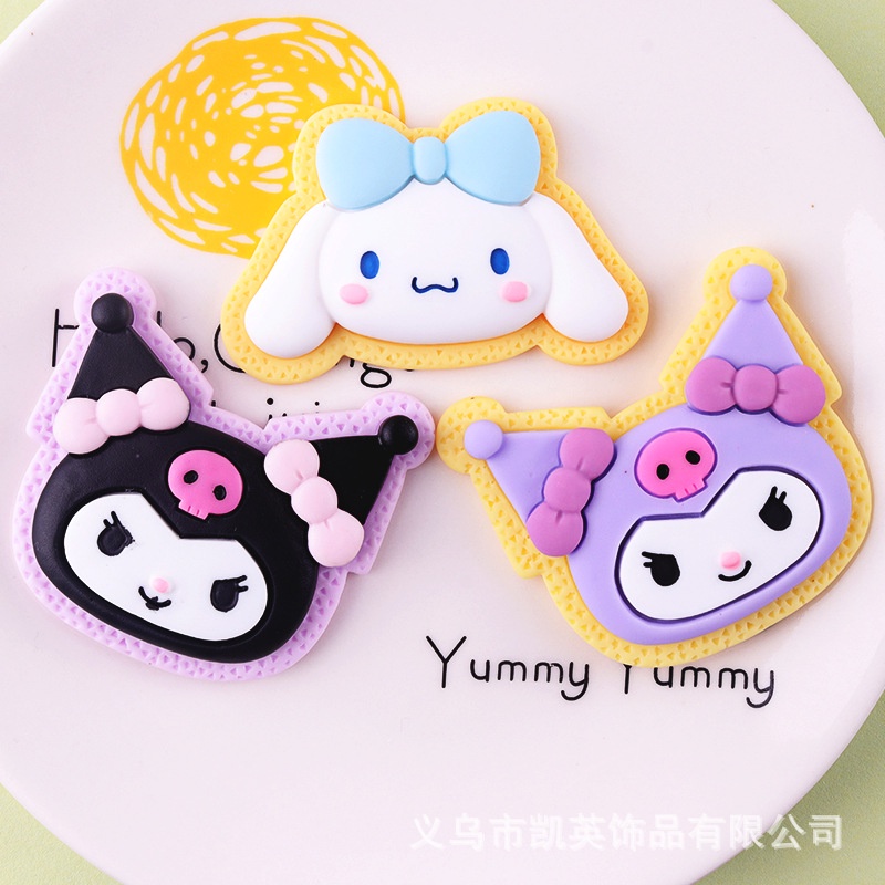 Kuromi Melody Cinnamon Dog Series Patch DIY Kartun Resin Perhiasan Aksesoris Kecil Cream Lem Aksesoris Untuk Telepon Latop