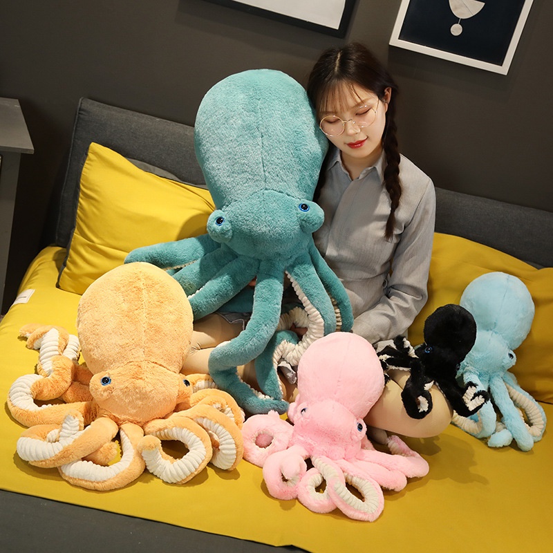 Gurita Lucu Mainan Plush Untuk Anak-Anak Boneka Binatang Berkaki 8 Lembut Dan Cuddly Banyak Warna