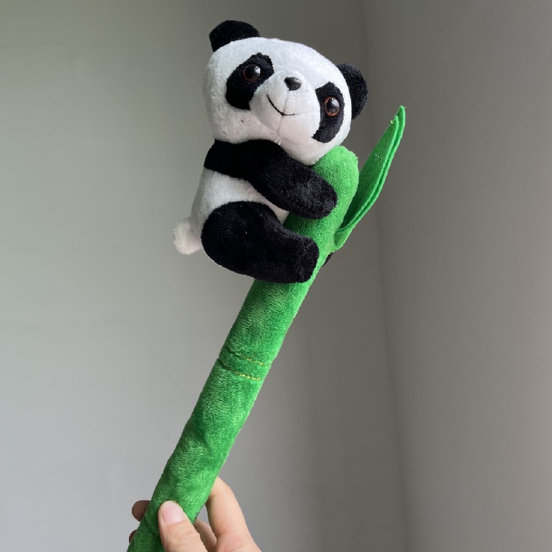 Mainan Boneka Anak Panda Plushie Bambu Hijau Lembut Dan Cuddly