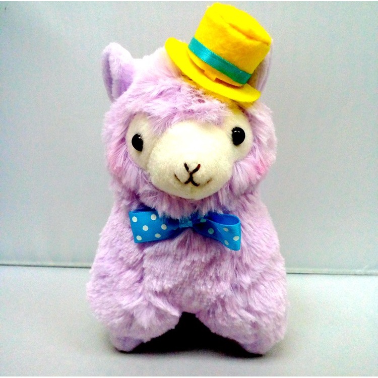 Arpakasso Amuse Alpacasso 6.5&quot; Mainan Mewah Alpaka Menggemaskan Dengan Topi Ungu Pink