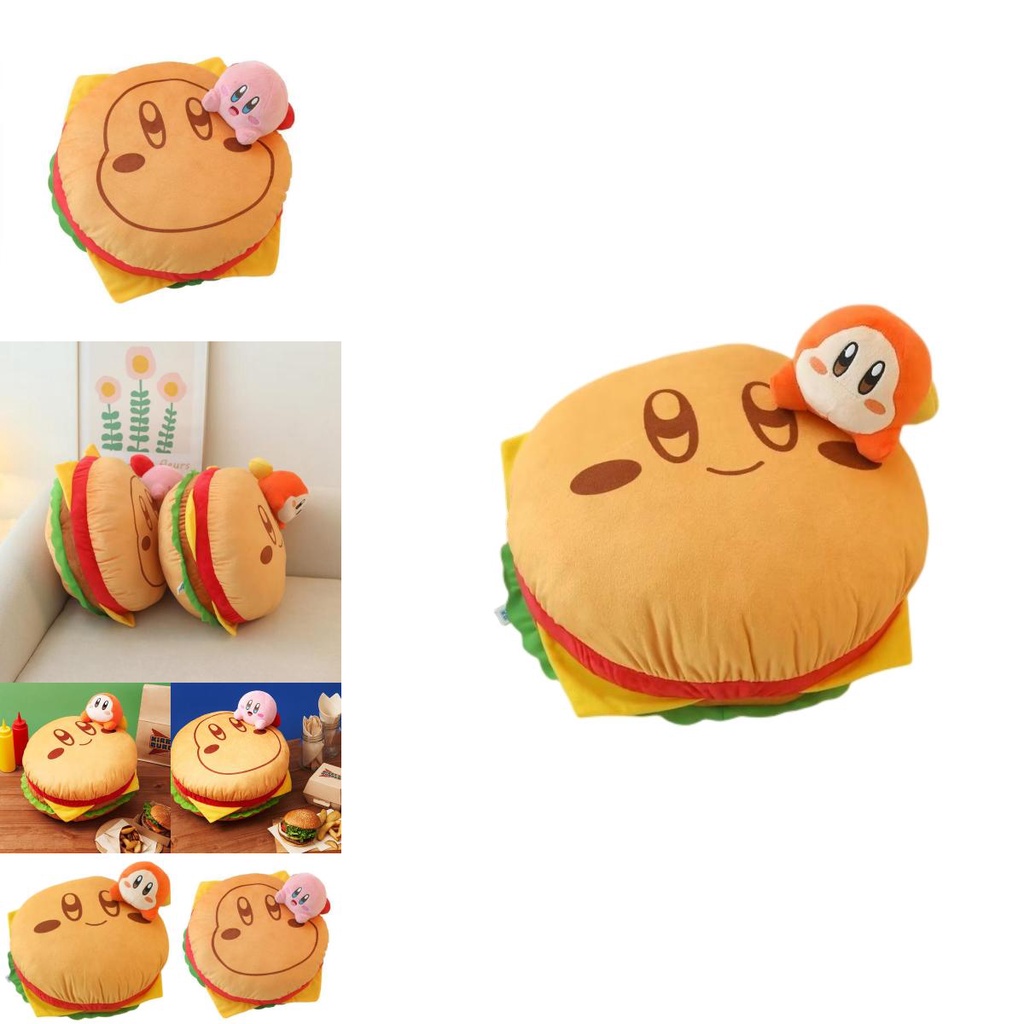 Bantal Plush Kartun Kirby Hamburger Desain Bordir Dapat Disesuaikan