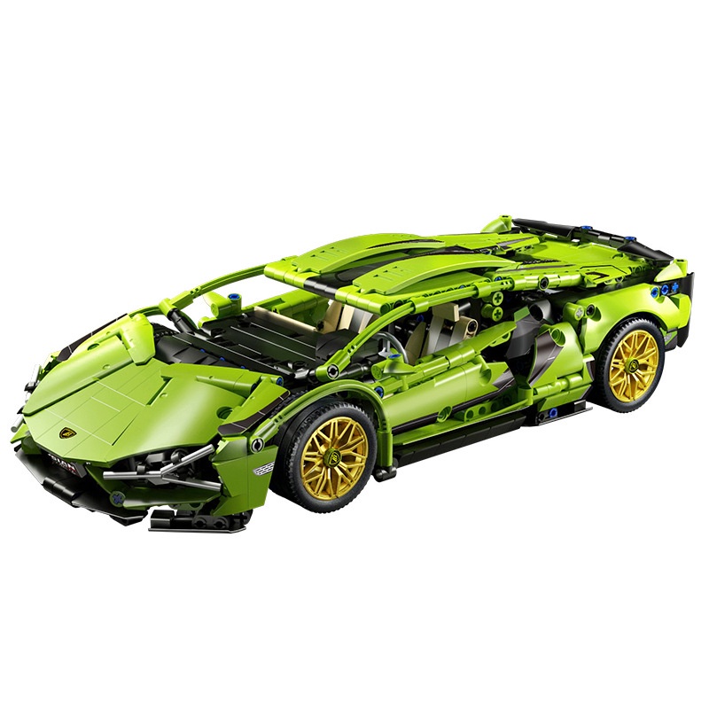 Set Bangunan Model Mobil Lamborghini Dengan Blok Kecil Bahan Plastik Cocok Untuk Dewasa