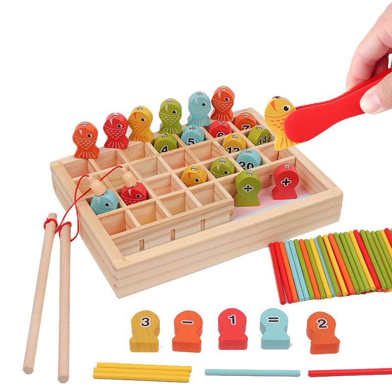 Mainan Hitung Angka Sortiran Mainan Anak Magnet Mancing Kayu