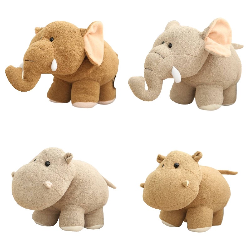 Plushies Ukuran Plus Untuk Anak Gajah Dan Hippo