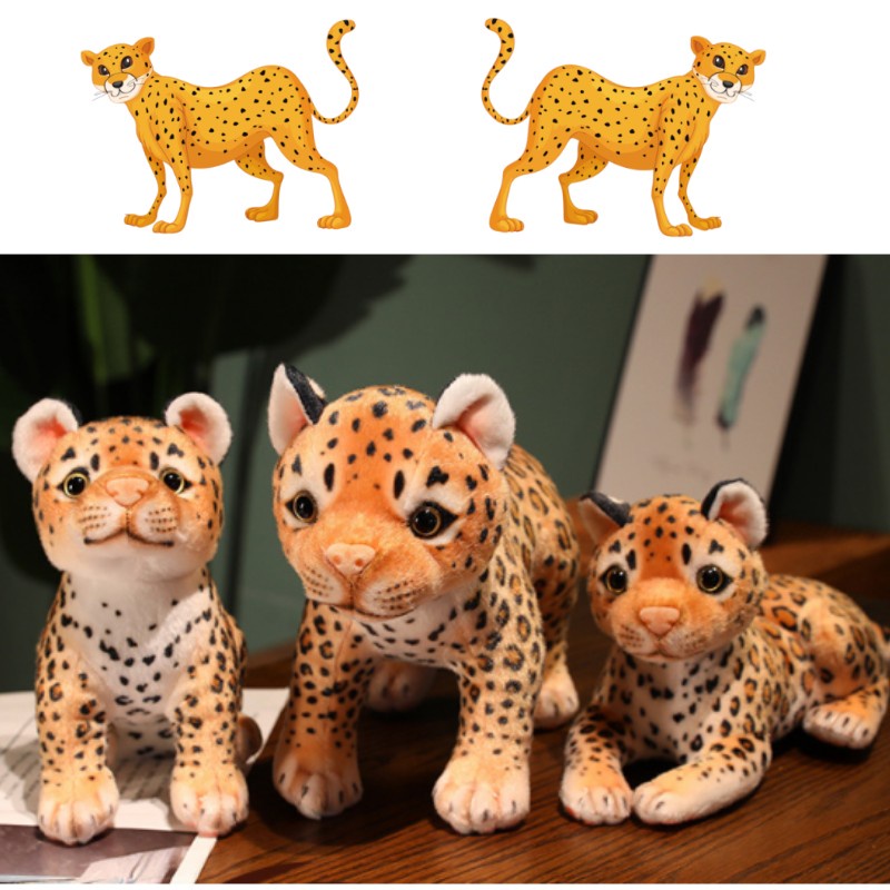 Leopard Setengah Segi Empat Plushie Hiasan Unik Dan Lucu Untuk Rumah Anda