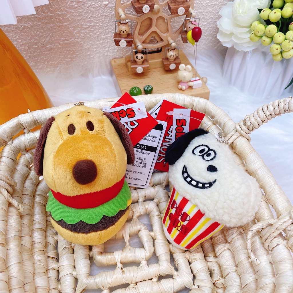 Menggemaskan Snoopy Popcorn Tas Ransel Mewah Gantungan Kunci Kartun Liontin Hadiah