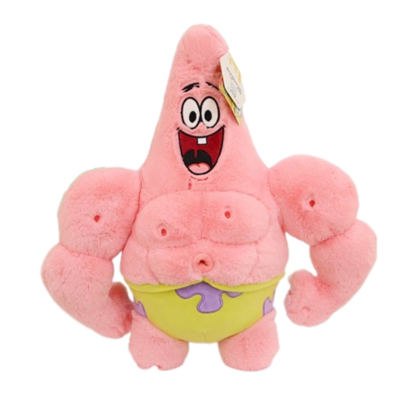 Little Cucu Muscle Spongebob Plush Toy Adorable Boneka Binatang Lembut Untuk Anak!