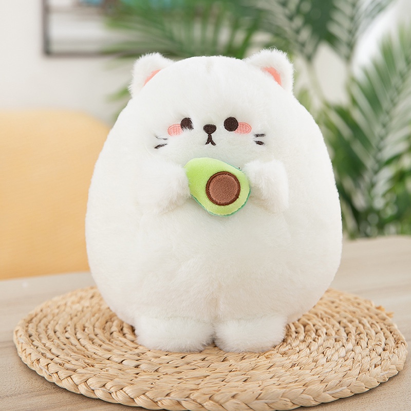 Avocado Cat Plush Toy Nap pillow Cushion Fluffy Huggable Katun PP Berkualitas Tinggi